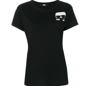 KARL LAGERFELD- black-size small- IKONIK KARL POCKET TEE